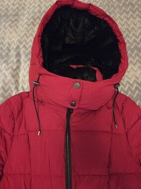 DKNY Red Puffer Coat